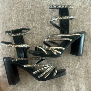 Sarto Franco Sarto square heels snakeskin print.
